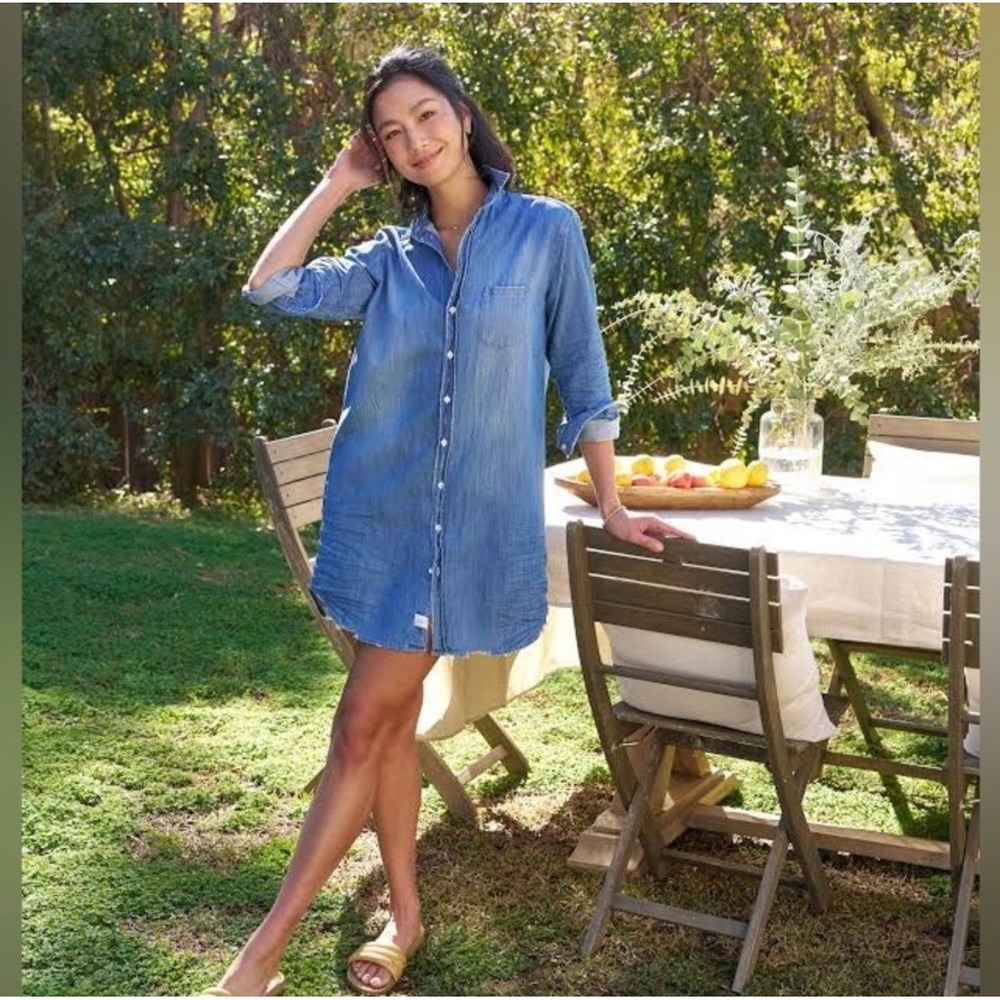 Frank & Eileen Mary Denim Shirt Dress relaxed Distressed XXS